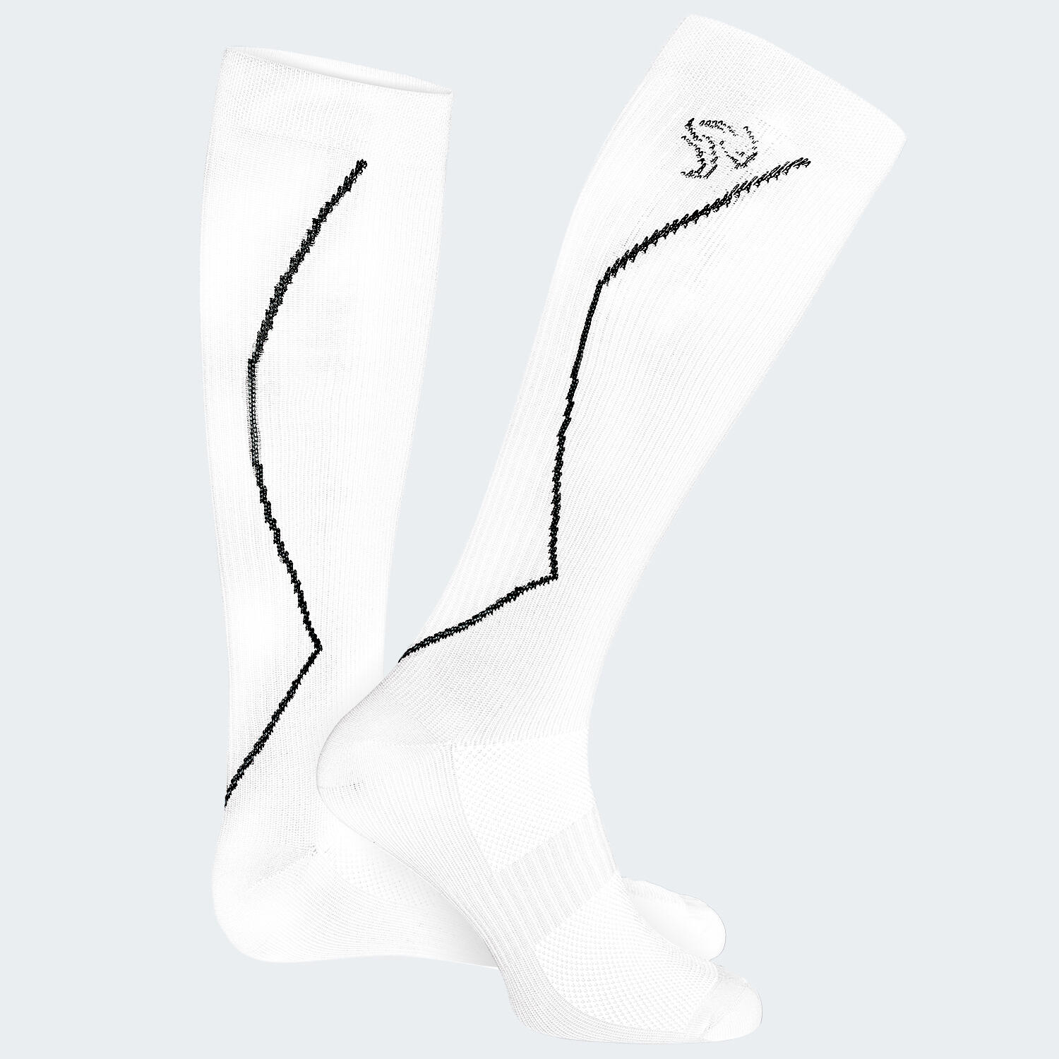 Sport Laufsocken mit Kompression | Kniestrümpfe | Damen und Herren | Weiß 5/7