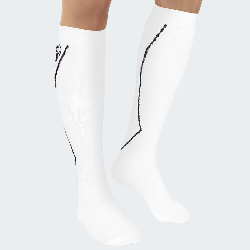 Sport Running Sokken met Compressie | Knee Highs | Dames en Heren | Wit