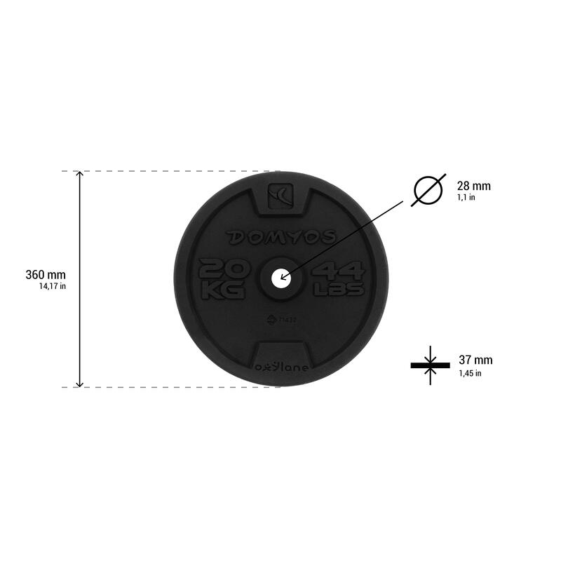 Recondicionado - Disco de Musculação em Ferro Fundido 28 mm - Muito bom