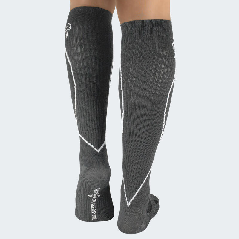 Sport chaussettes de course avec compression | Mi-bas | Femmes et hommes | Gris