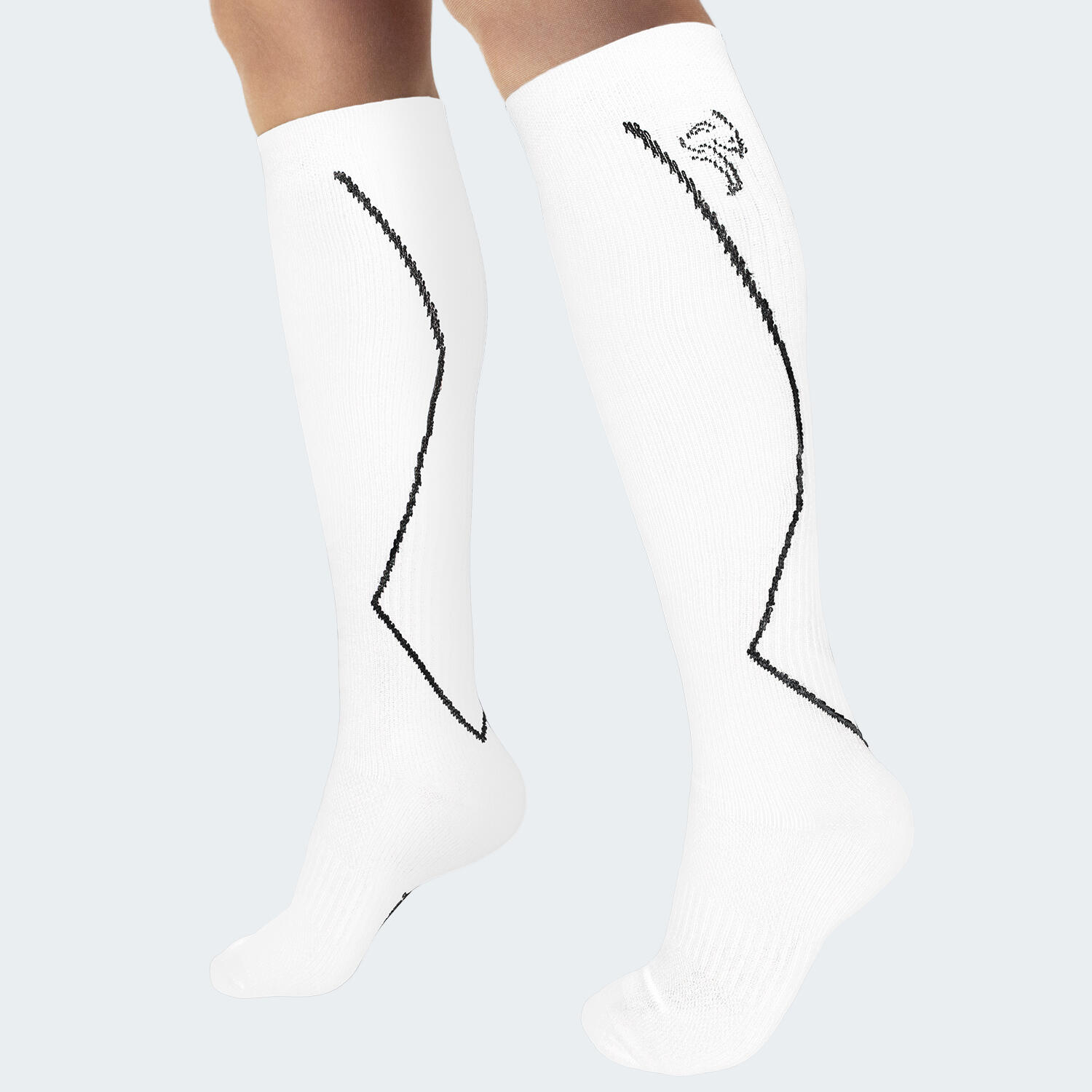 Sport Laufsocken mit Kompression | Kniestrümpfe | Damen und Herren | Weiß 3/7