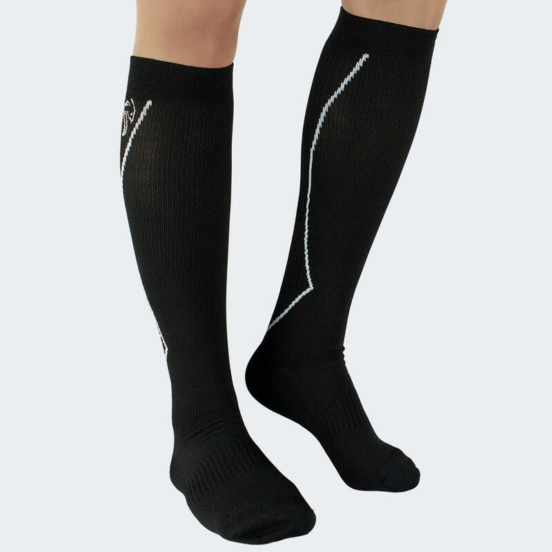 Calcetines running largos | Compresión | Mujer y hombre | Negro