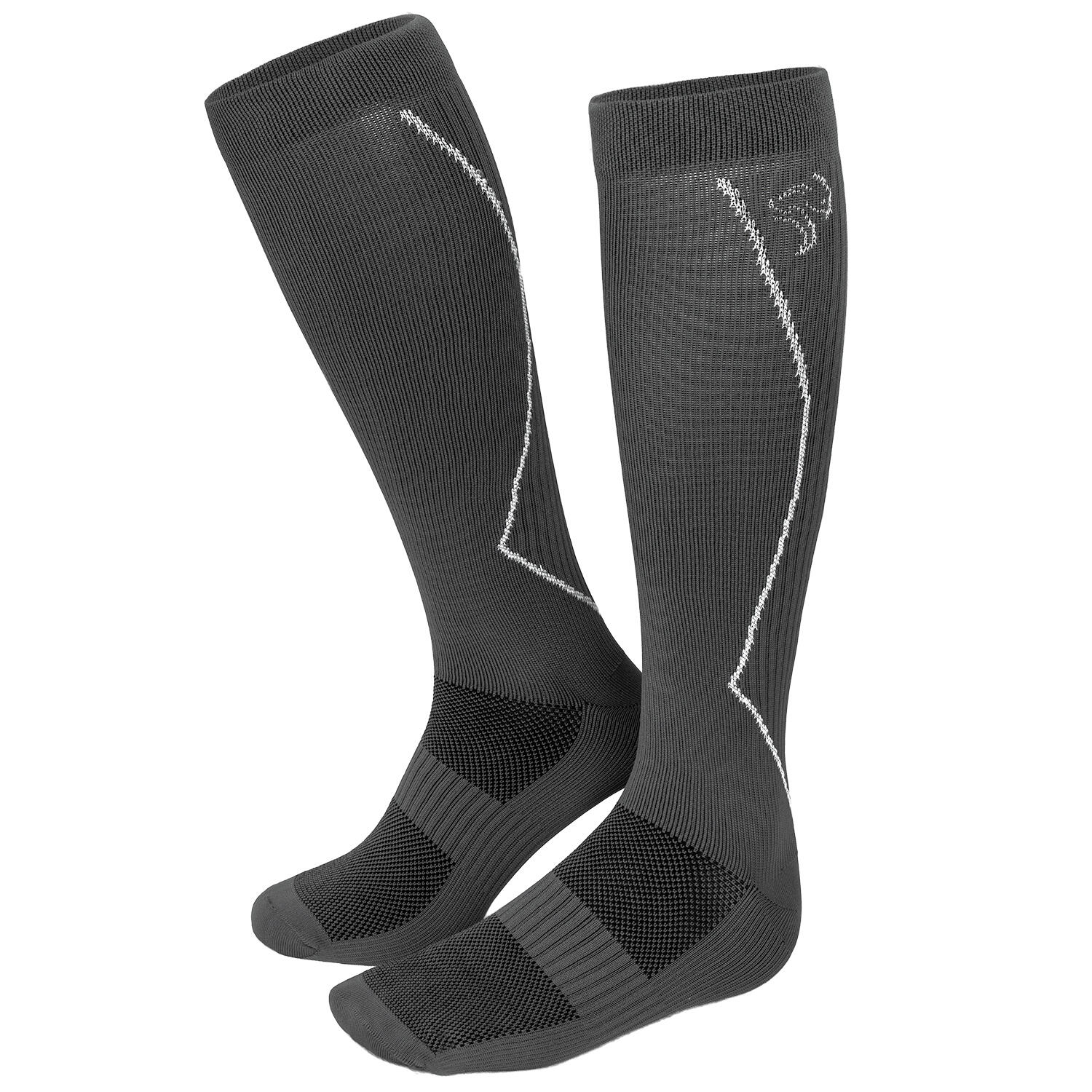 Sport running socks with compression | Women's and men's knee socks | Grey