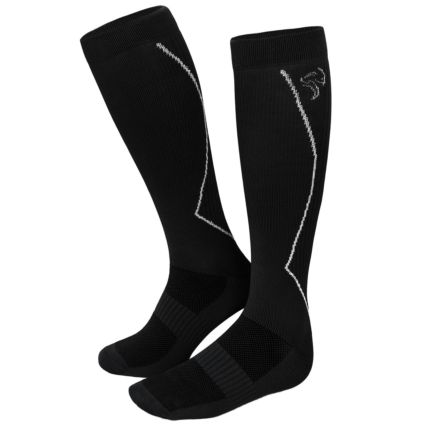 Sport running socks with compression | Women's and men's knee socks | Black