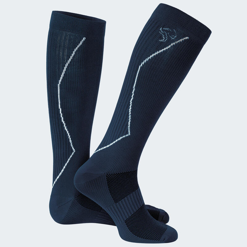 Sport Laufsocken mit Kompression | Kniestrümpfe | Damen und Herren | Dunkelblau