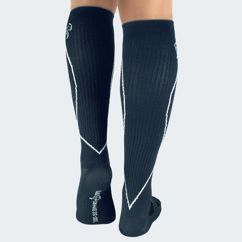 Sport chaussettes de course avec compression | Mi-bas | Femmes et hommes | Bleu