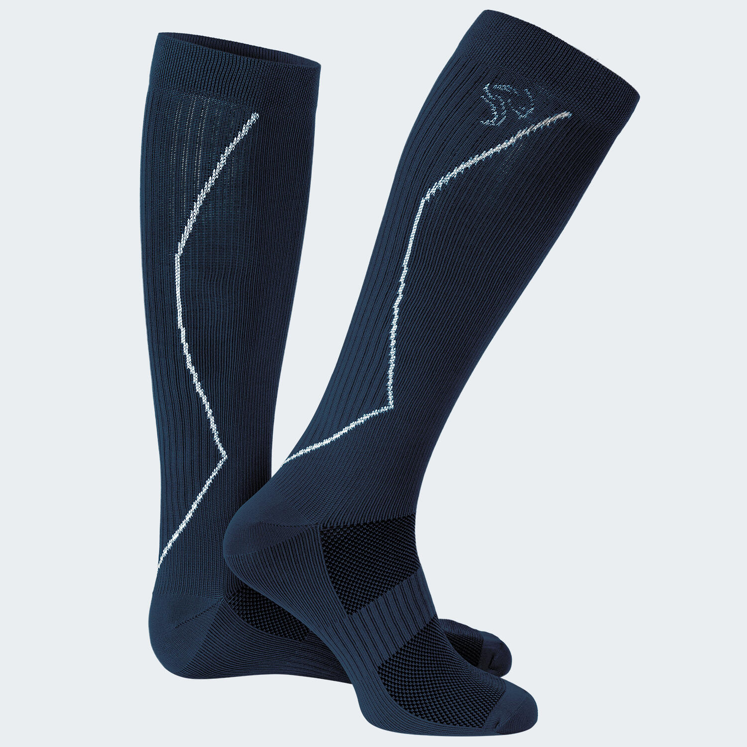 Sport Laufsocken mit Kompression | Kniestrümpfe | Damen und Herren | Dunkelblau 5/7