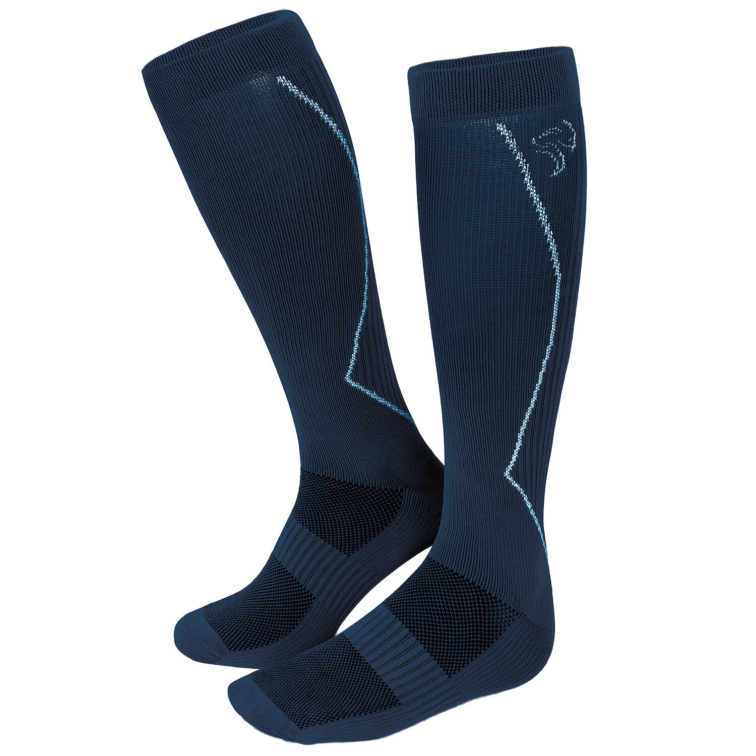 Sport running socks with compression | Women's and men's knee socks | Blue