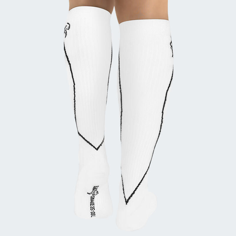 Sport chaussettes de course avec compression | Mi-bas | Femmes et hommes | Blanc