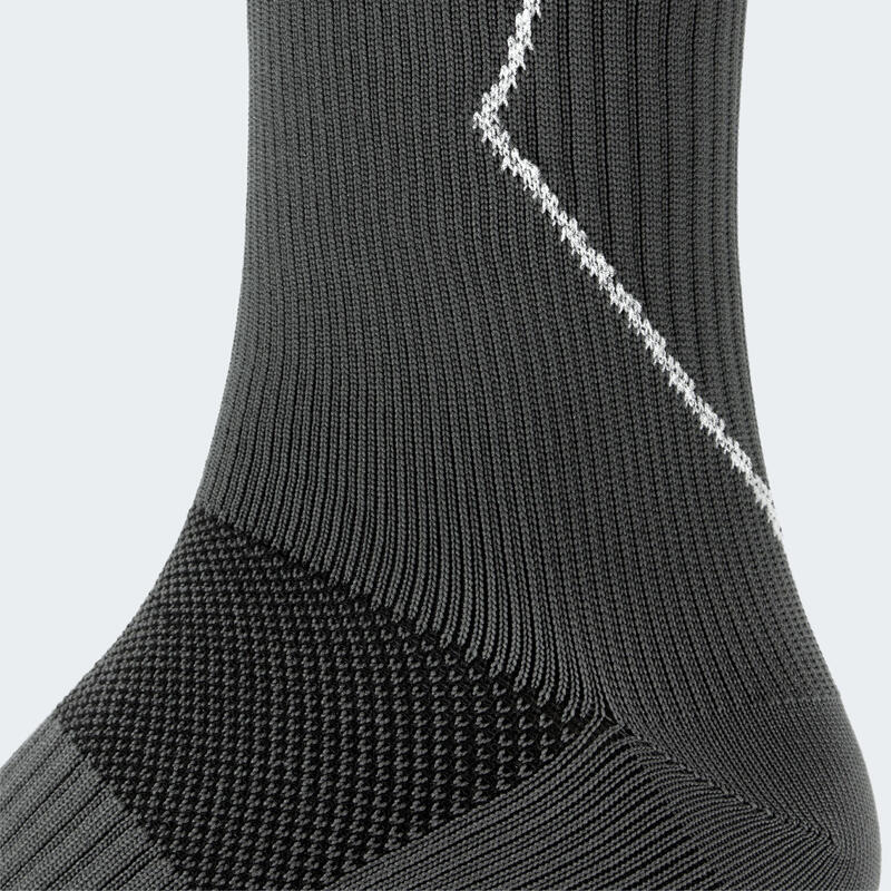 Sport chaussettes de course avec compression | Mi-bas | Femmes et hommes | Gris