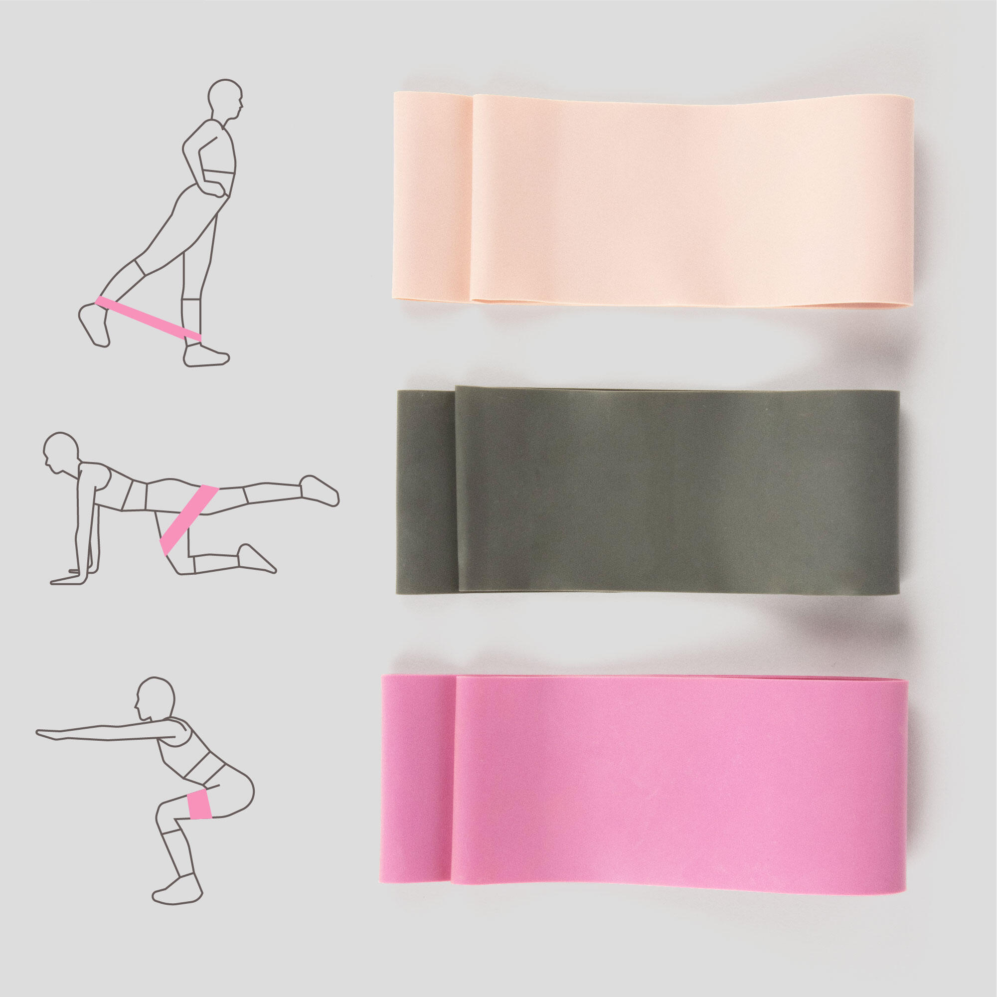PHOENIX FITNESS CIRCLE RESISTANCE BANDS - PINK