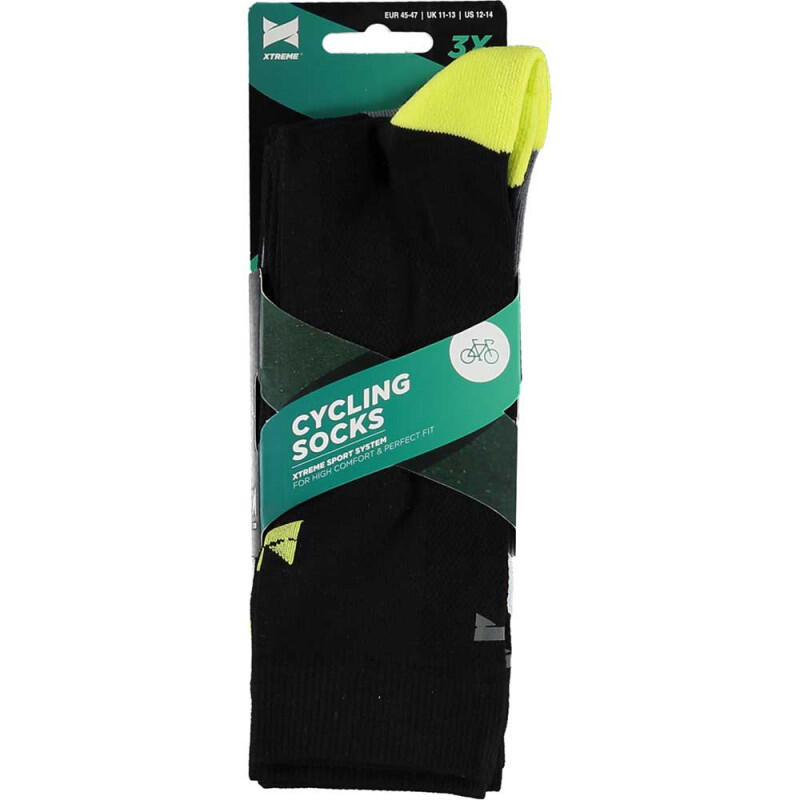 Xtreme Chaussettes de cyclisme Crew 9 paires Multicolore Noir