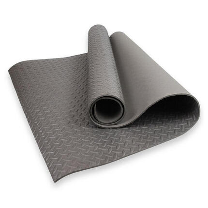 Tapis de fitness antidérapant, mousse de caoutchouc, gris