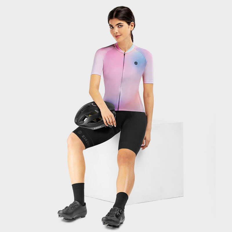 Maillot manga corta ciclismo SIROKO M2 Aura Rosa Chicle Mujer