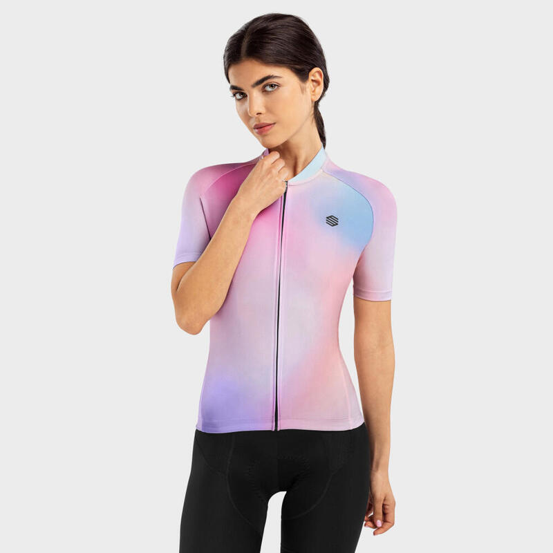 Kurzärmeliges Trikot Radsport SIROKO M2 Aura Bubblegum Pink Damen