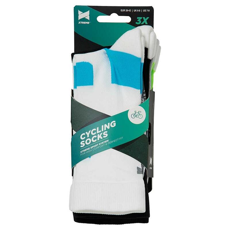 Meias de ciclismo XTREME multi branco 3-PACK