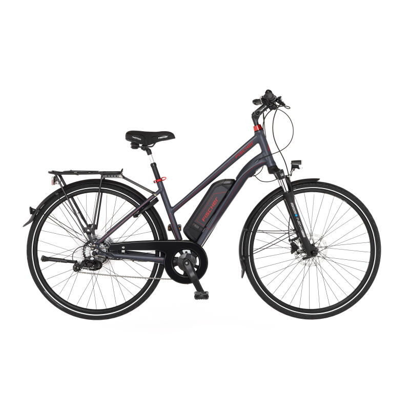 FISCHER Trekking E-Bike Viator 1.0 - anthrazit, RH 44 cm, 28 Zoll, 418 Wh