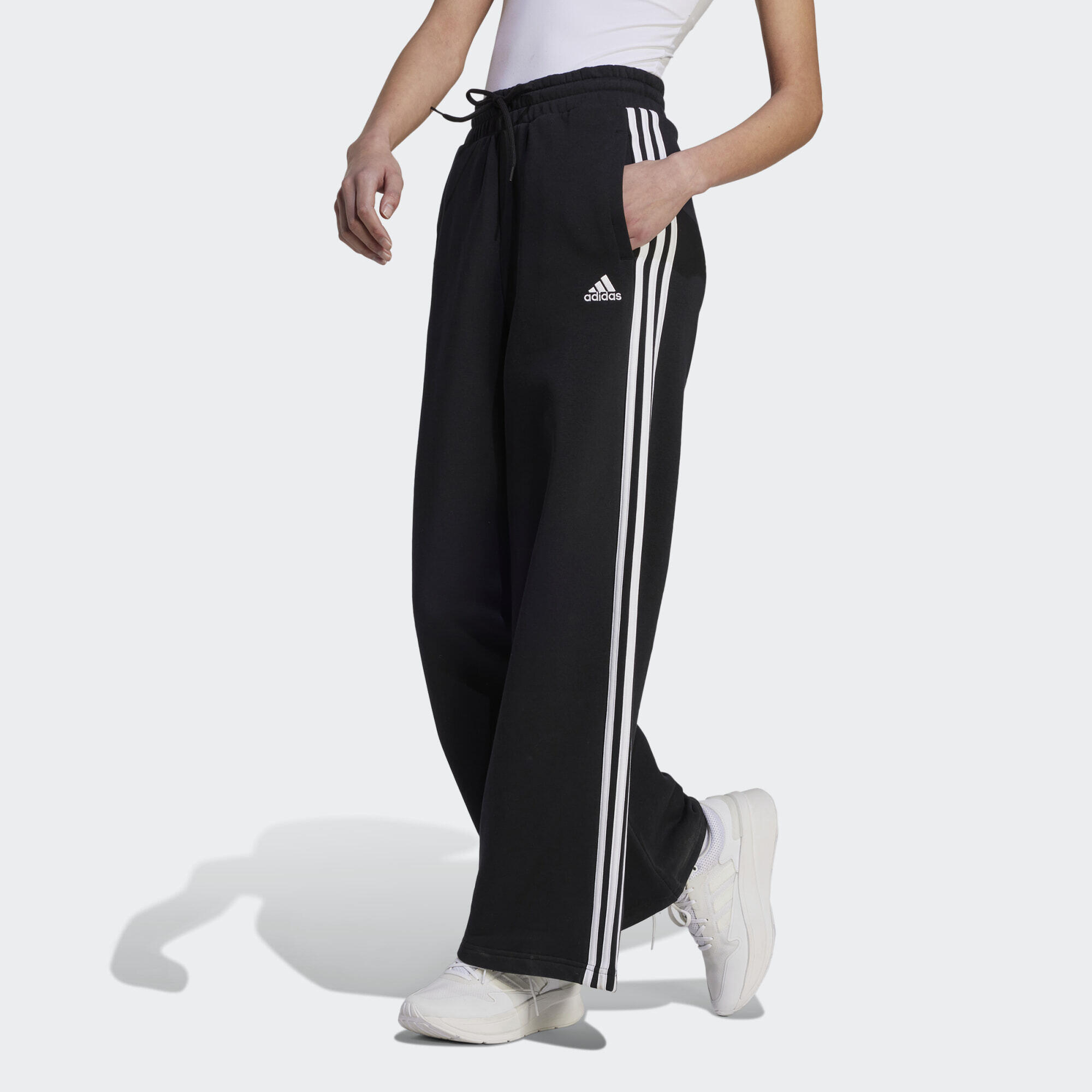 wide leg adidas trousers