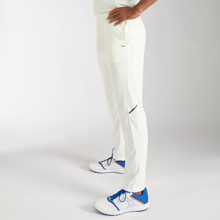 REFURBISHED MENS QUICK DRY CRICKET TROUSER TS 500 MM WHITE - A GRADE 3/7