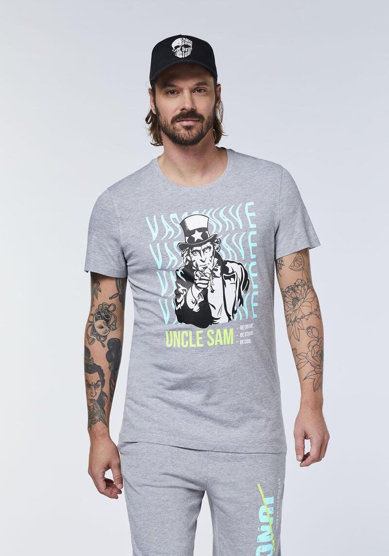 T-Shirt mit Label-Frontprint