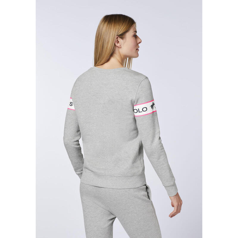 Sweatshirt mit eingearbeitetem Logo-Kontraststreifen