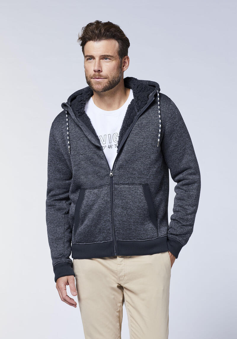 Sweatjacke mit geteilter Kängurutasche