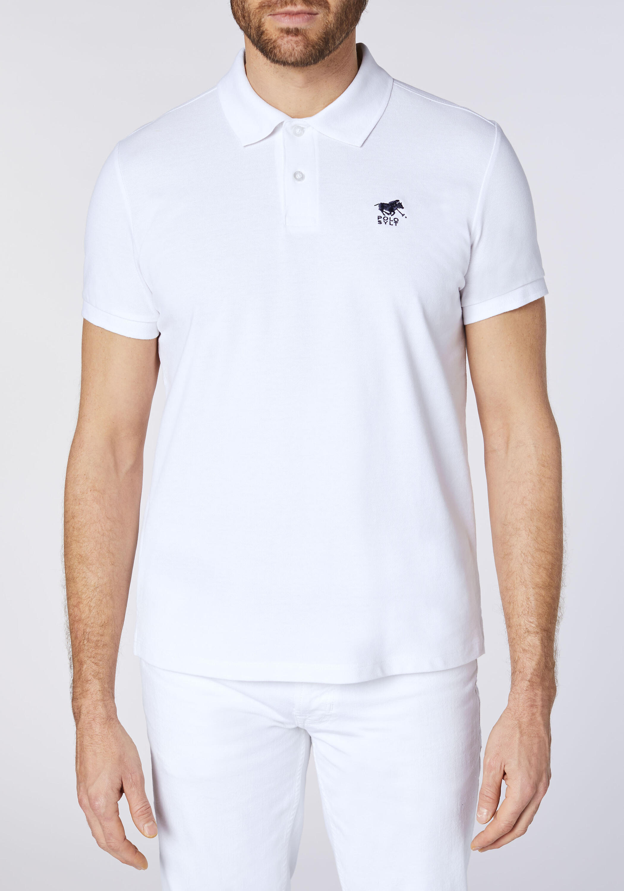 Poloshirt mit Label-Stickerei