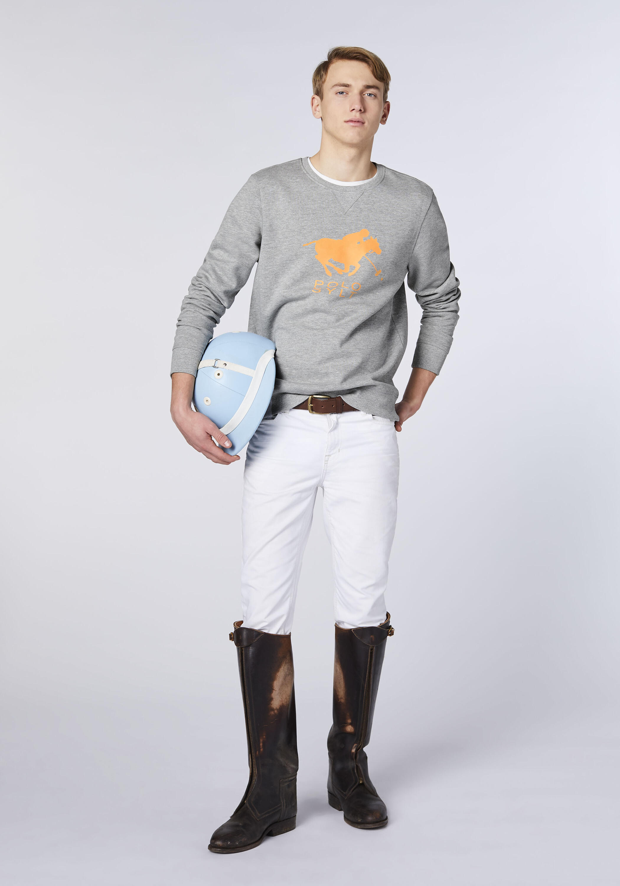 Sweater mit Label-Motiv