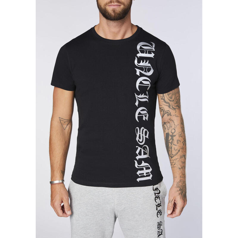 T-Shirt mit Logo-Print vorne seitlich