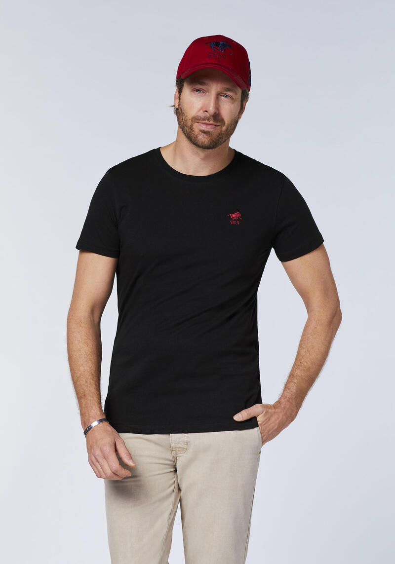 T-Shirt mit gesticktem Logo-Symbol