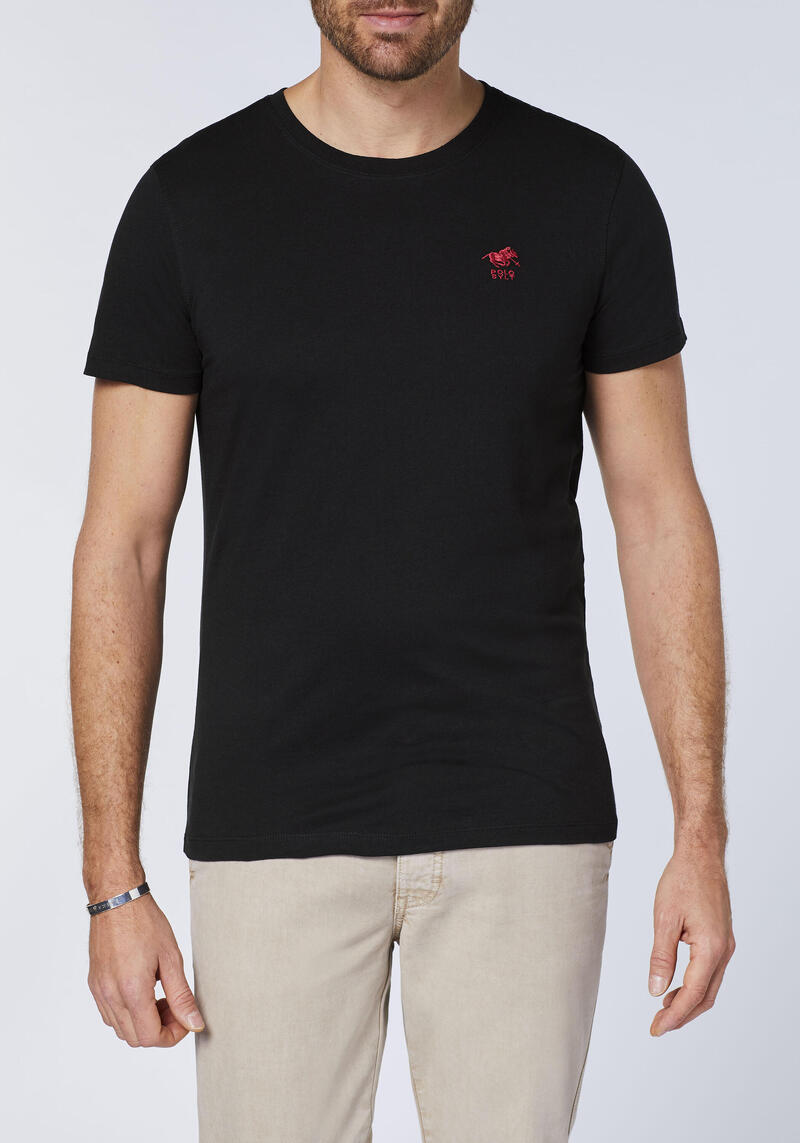 T-Shirt mit gesticktem Logo-Symbol