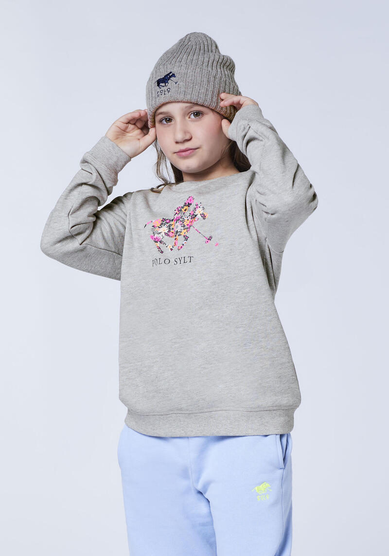 Sweatshirt im floralem Logo-Design