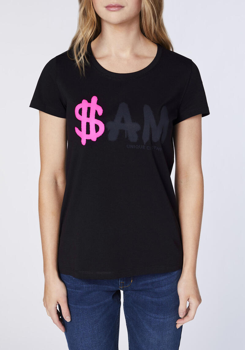 T-Shirt im auffälligen Label-und Dollar-Design
