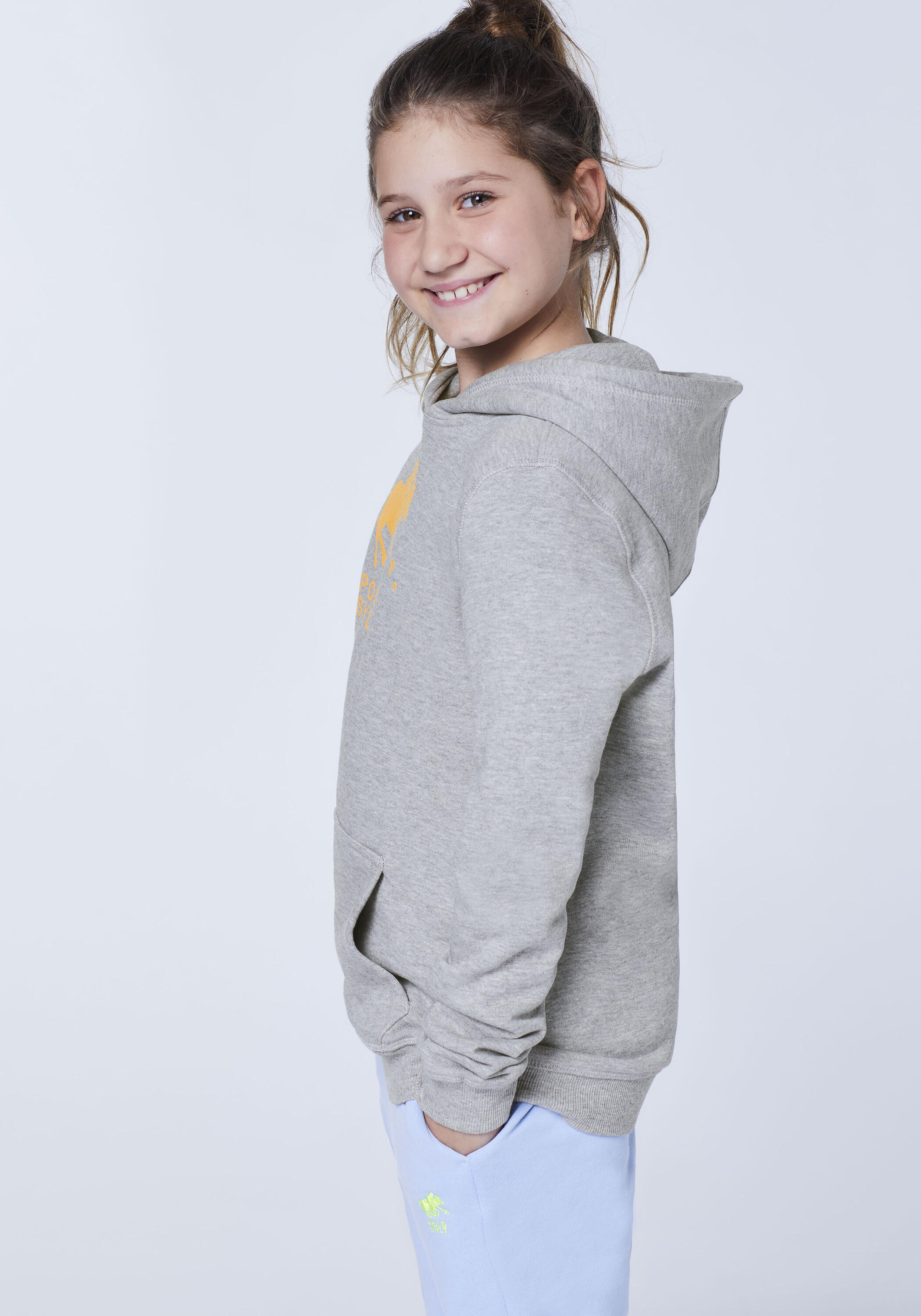 Hoodie mit glitzerndem Label-Motiv