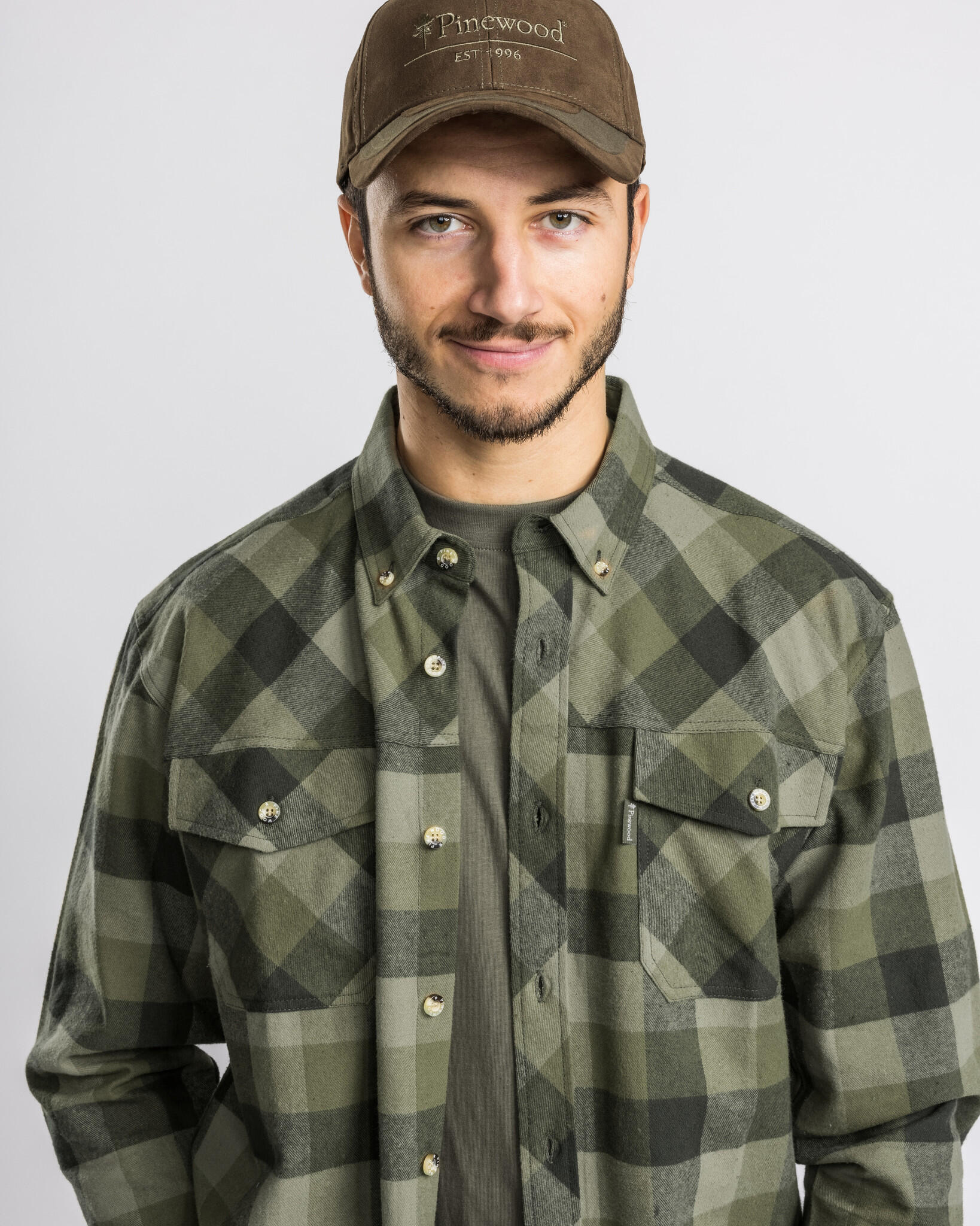 Pinewood Lumbo Shirt - Olive/Brun Daim 6/7
