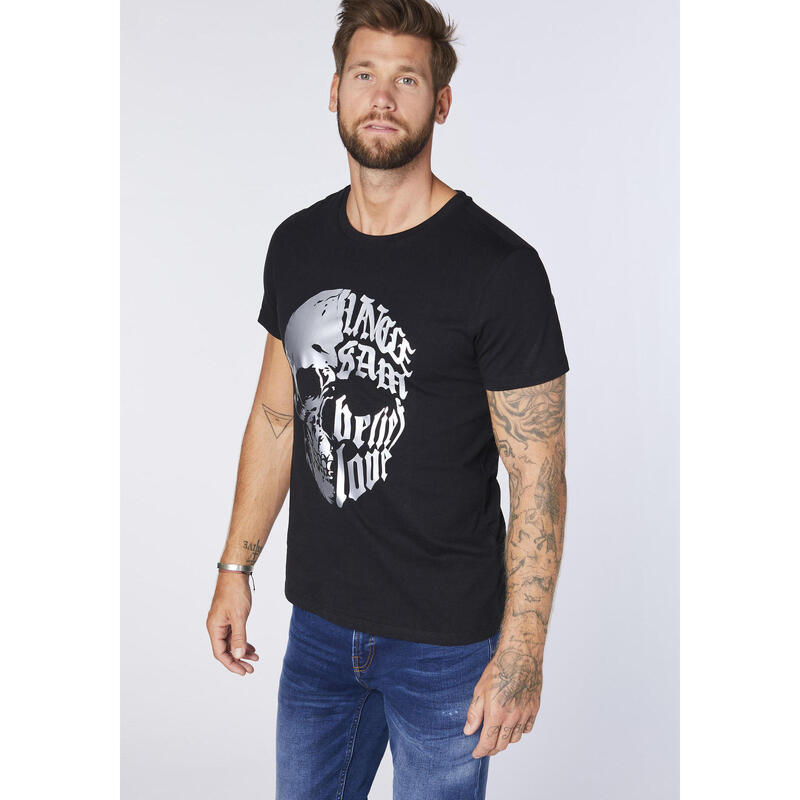 T-Shirt mit Skull-Motiv an der Vorderseite