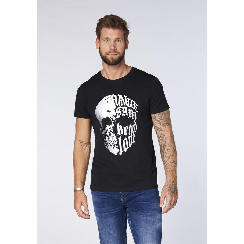 T-Shirt mit Skull-Motiv an der Vorderseite