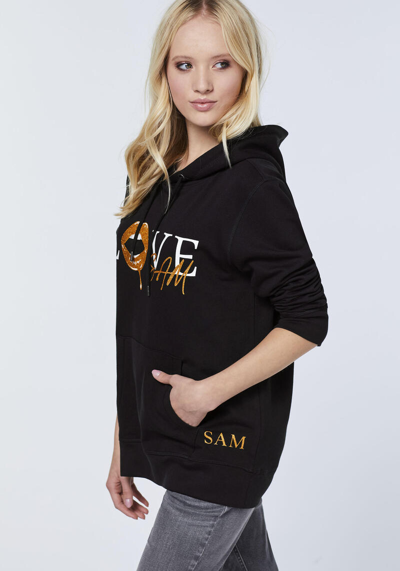 Kapuzensweatshirt mit LOVE-SAM-Frontprint