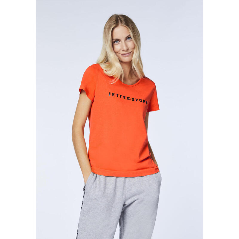 T-Shirt mit Label-Print