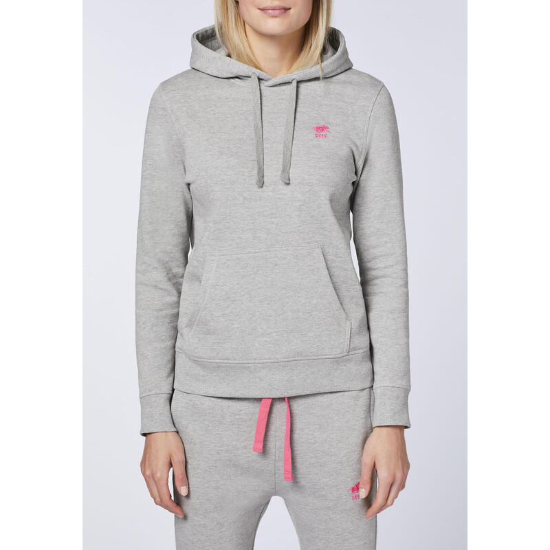 Hoodie mit Label-Stitching