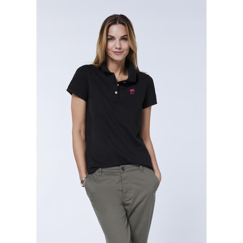 Poloshirt mit Label-Stickerei