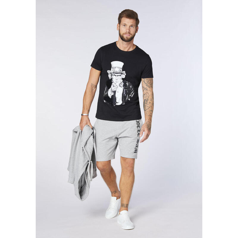 T-Shirt mit Label-Frontprint