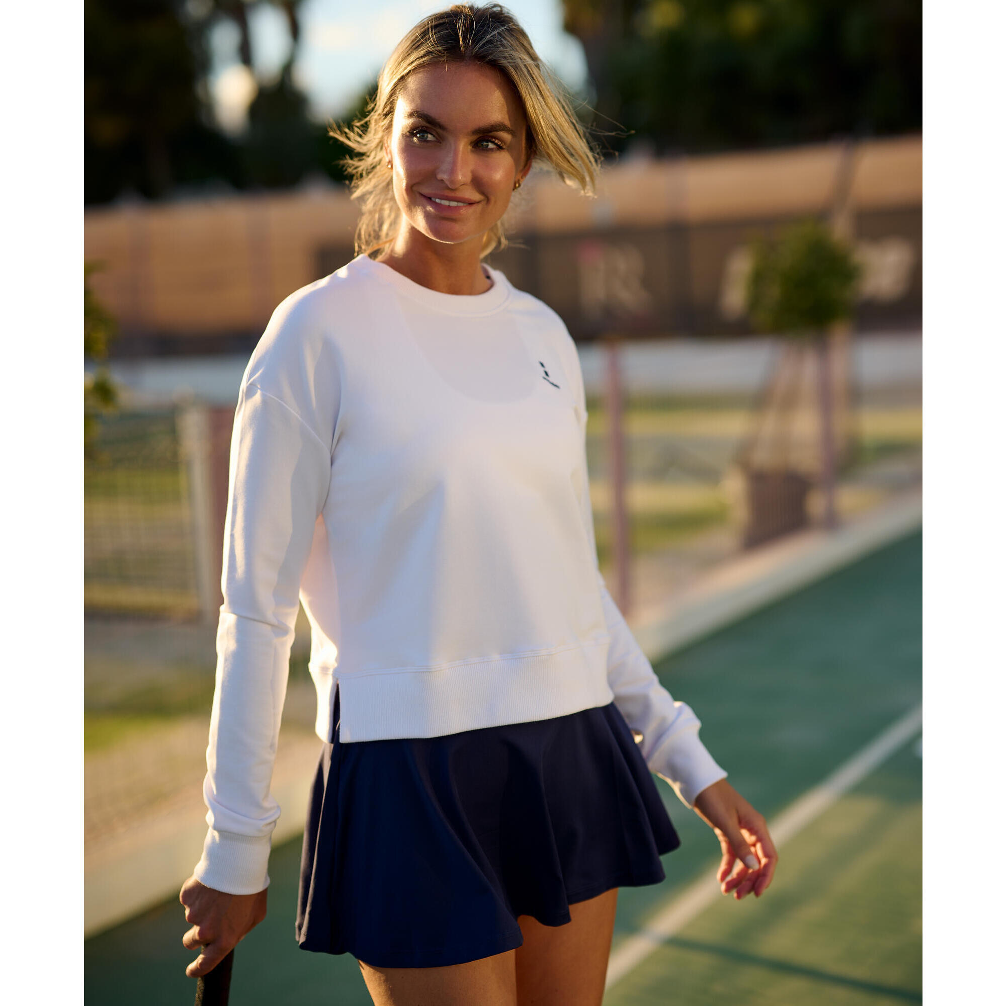 NORDICDOTS Tennis/Padel Organische Sweatshirt Dames Wit