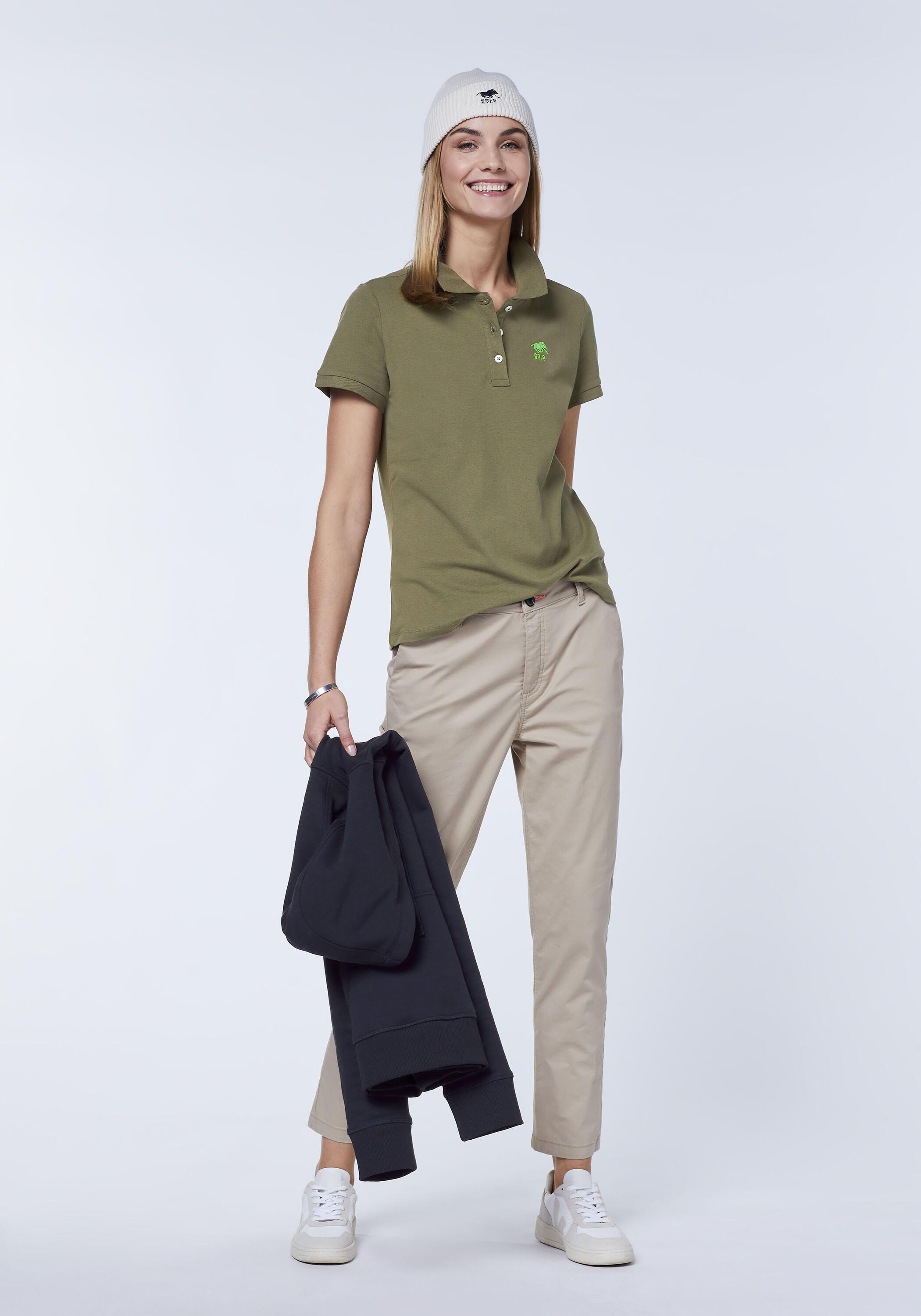 Poloshirt mit Label-Stickerei