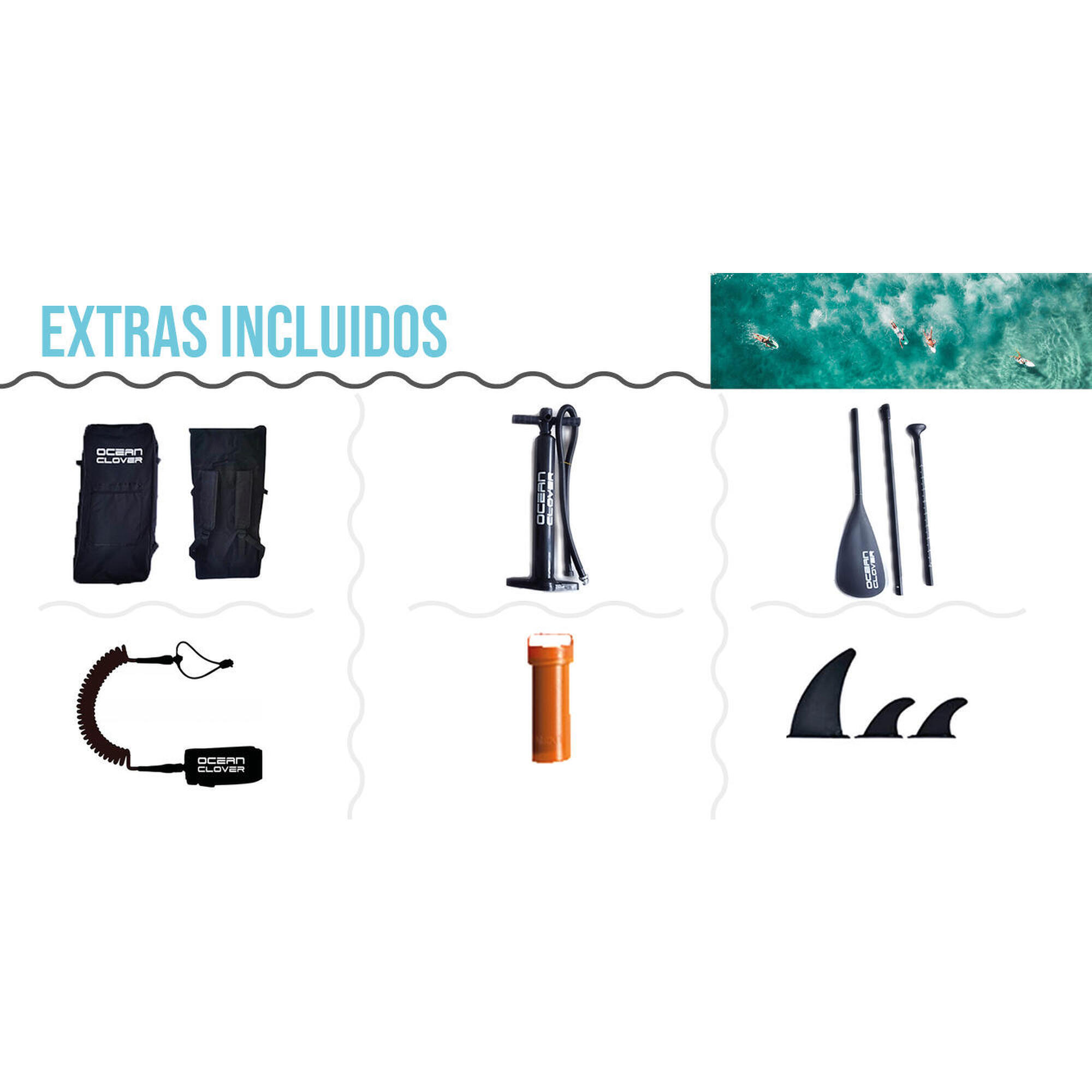 OPBLAASBAAR SUP BOARD-VARADERO- 320cm x 76cm x 15cm (SET) 6/6