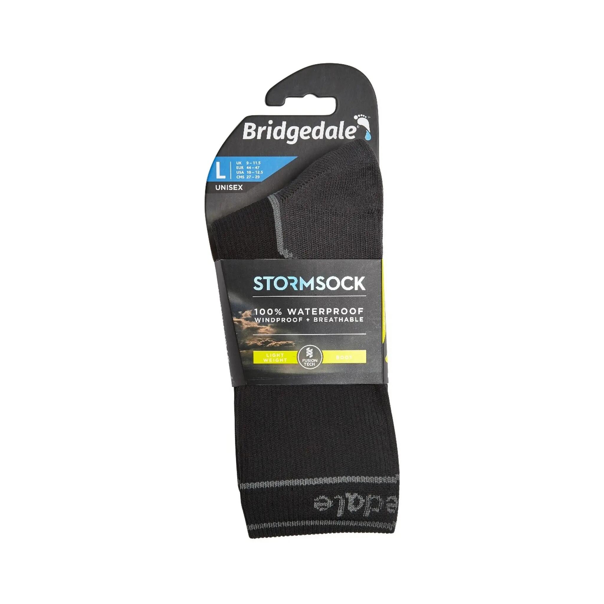 Bridgedale Chaussette Storm Légère - Chaussette Imperméable - Noir/Gris Moyen 6/7