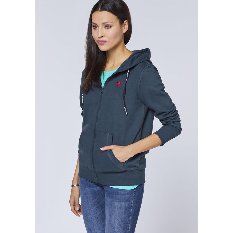 Kapuzen-Sweatjacke mit Polosport-Print