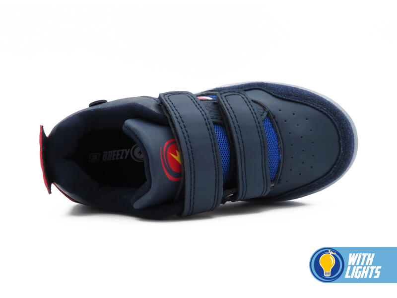 Chaussures à LED BREEZY ROLLERS 2196090 unisexe bleu marine/rouge