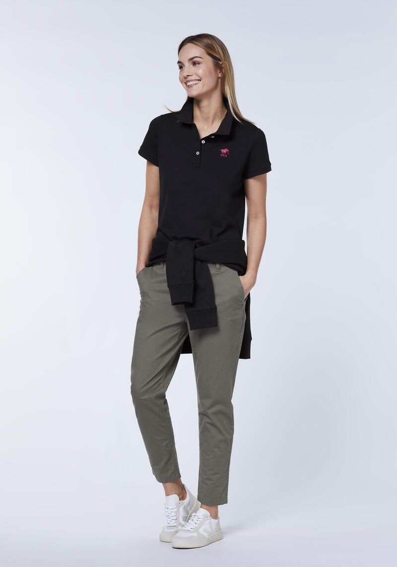 Poloshirt mit Label-Stickerei