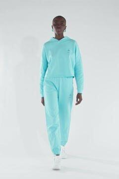 Jogger en molleton léger avec pièce décorative flamant rose ton sur ton 3/3